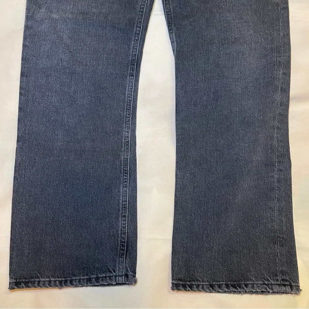 Agolde- Ripley Straight-Leg Jeans High Rise Black Photogram Size 25 Ankle Crop